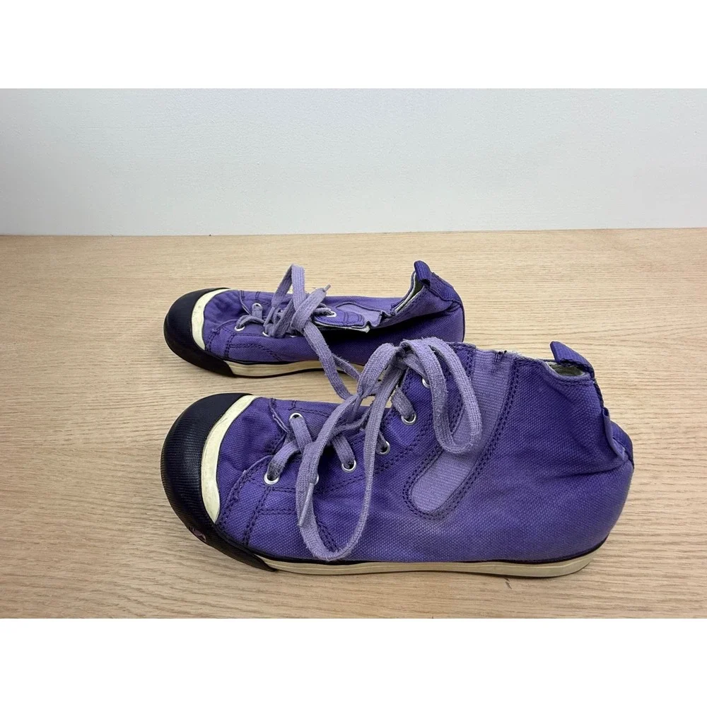 Keen Kids Purple Canvas‎ High Top Sneakers Lace Up Shoes Size 37 EU Youth
